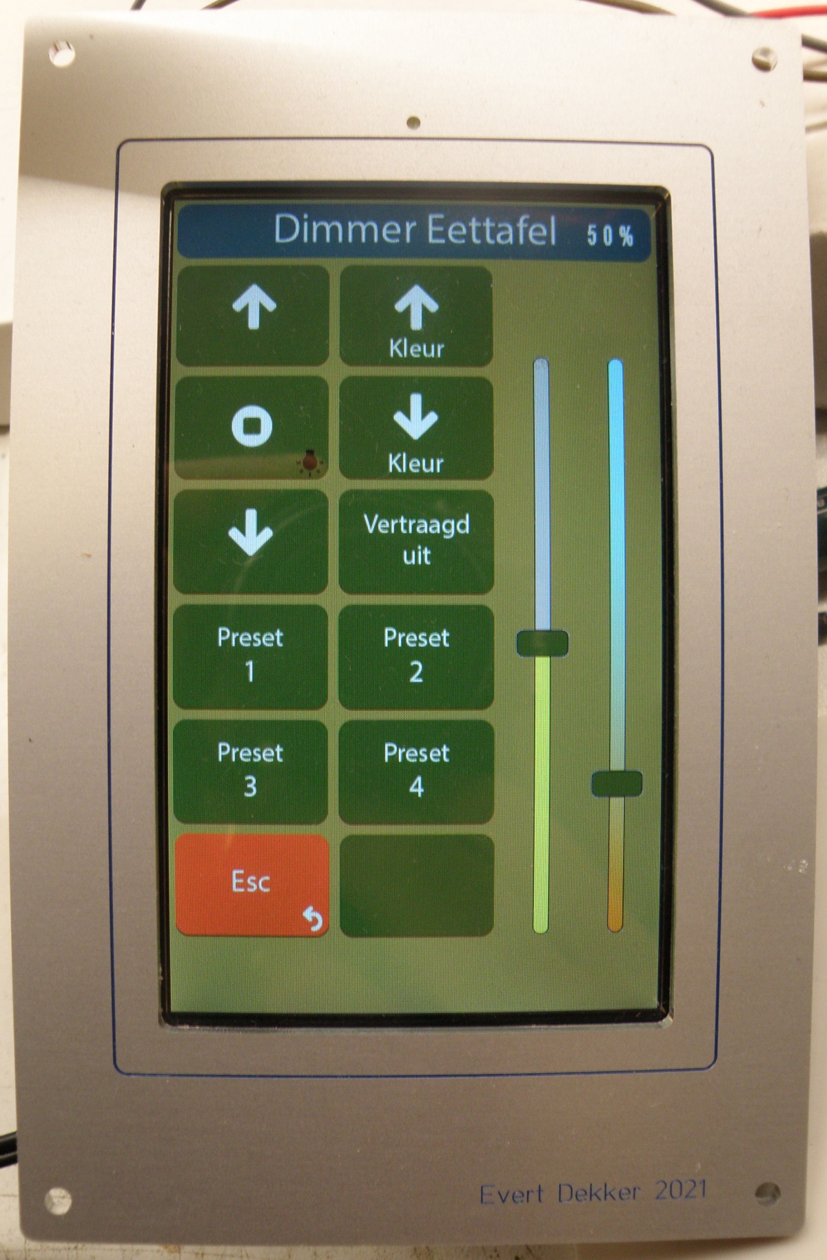 Dimmer menu example
